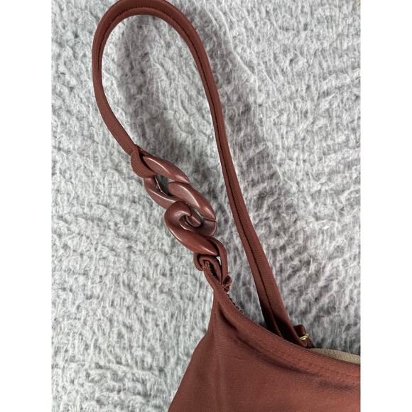 Kona Sol Swimsuit Womens Large Brown Padded Accent One Piece Medium Coverage NWT - Picture 2 of 9